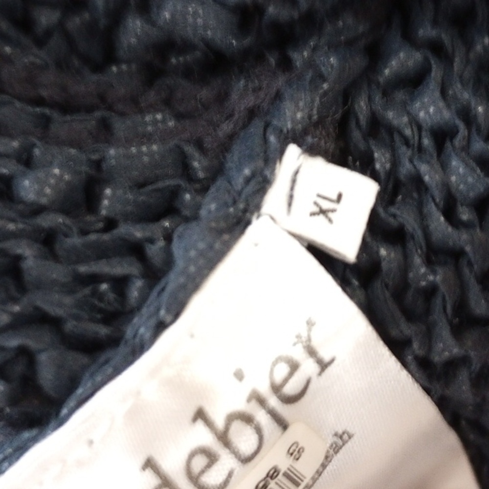 Rodebjer Anisah Blue Tape Yarn Oversize Open Weave Side Tie Sweater, Size XL - Picture 14 of 16